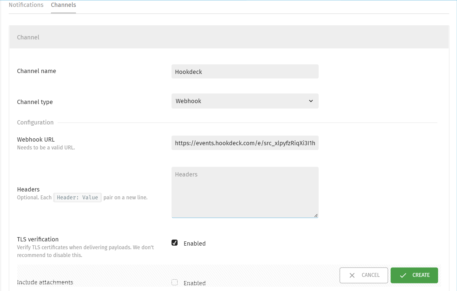 Creating a Webhook Channel